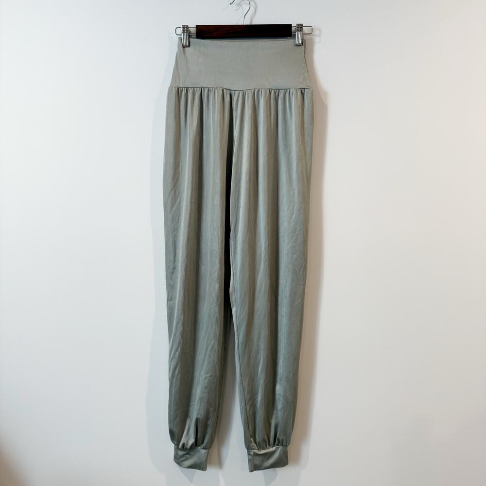 NAMA Liquid Genie Pant Emerald Green Satin Trousers Sz S - Picture 2 of 5